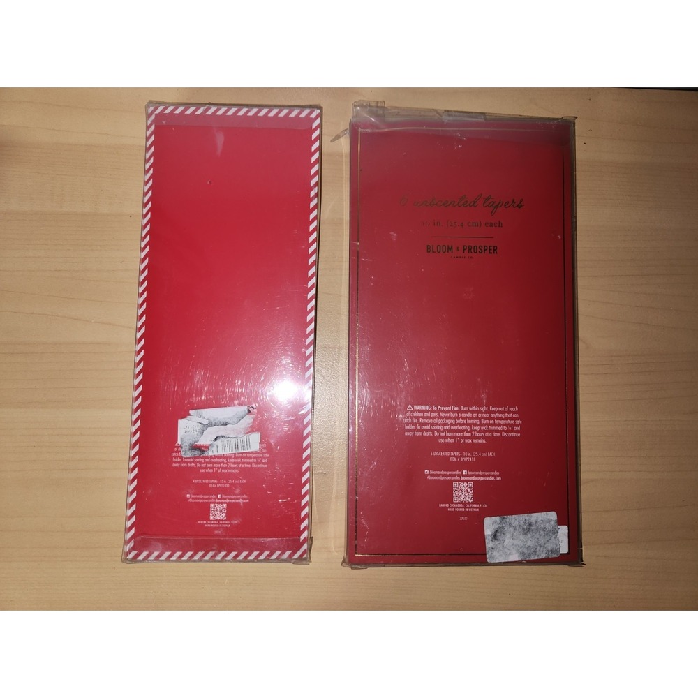 2 Packs‎ Red Taper Candles 10 In~Bloom & Prosper Unscented Christmas Holiday - Picture 4 of 5